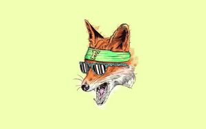 Preview wallpaper fox, bandage, points, drawing