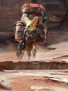 Preview wallpaper fox, bike, art