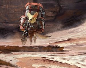 Preview wallpaper fox, bike, art