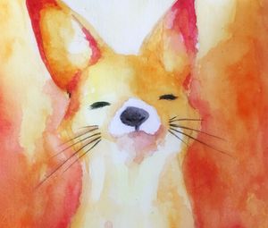 Preview wallpaper fox, cute, paints, watercolor, art