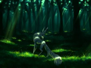 Preview wallpaper fox, fantastic, art, forest, green