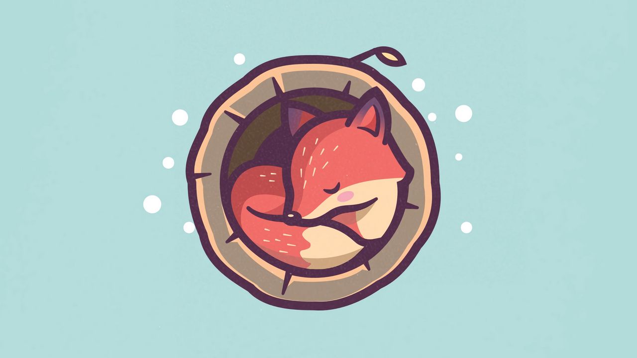 Wallpaper fox, hollow, sleep, art, vector