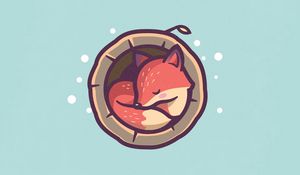 Preview wallpaper fox, hollow, sleep, art, vector