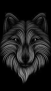 Preview wallpaper fox, line, art, bw