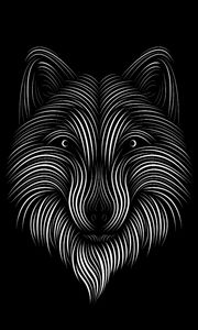 Preview wallpaper fox, line, art, bw