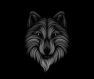 Preview wallpaper fox, line, art, bw