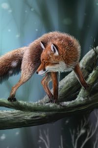 Preview wallpaper fox, profile, branch
