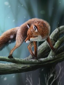 Preview wallpaper fox, profile, branch