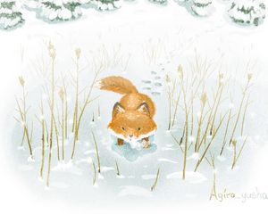 Preview wallpaper fox, snow, winter, art
