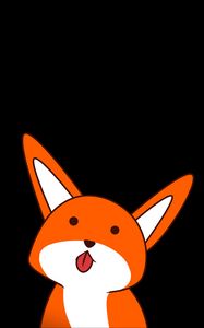 Preview wallpaper fox, tongue protruding, funny, cute, art