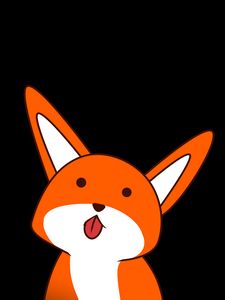 Preview wallpaper fox, tongue protruding, funny, cute, art