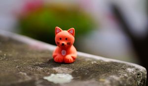 Preview wallpaper fox, toy, blurry, close-up