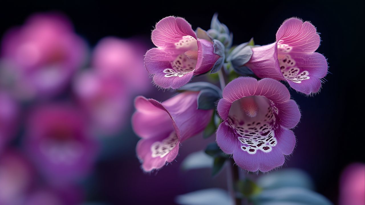 Wallpaper foxglove, flowers, purple, blur