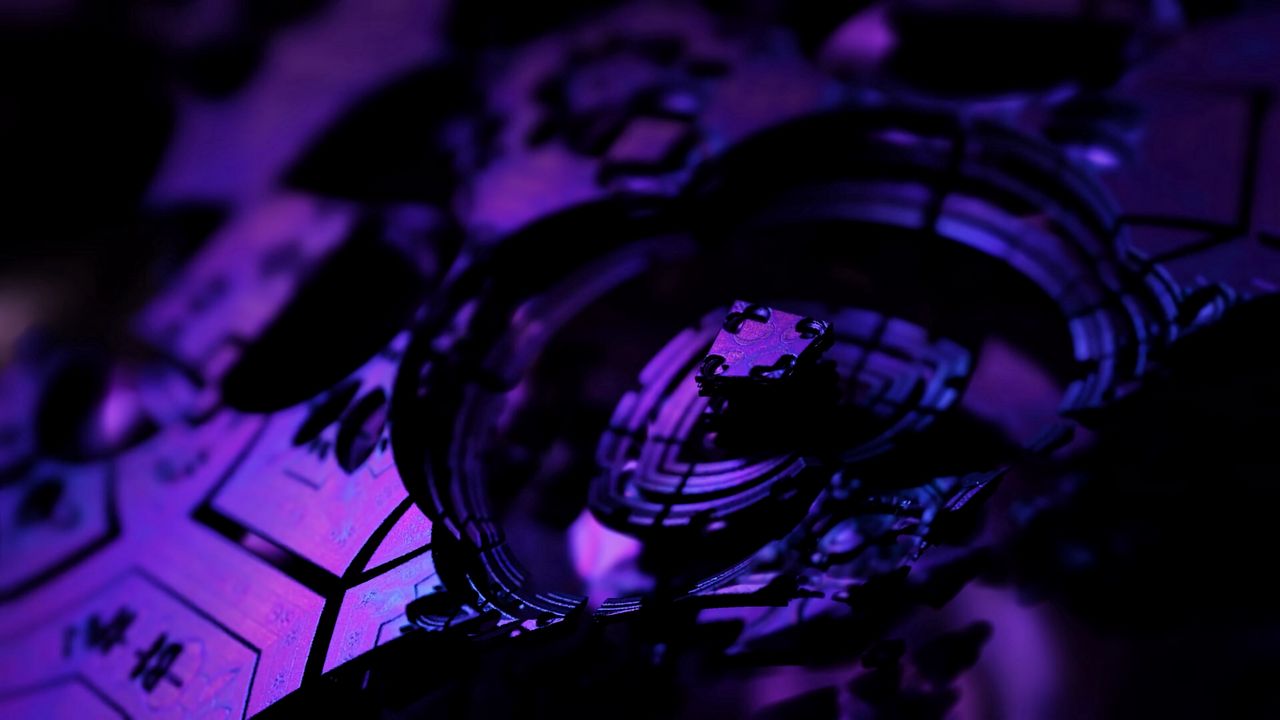 Wallpaper fractal, 3d, dark, purple