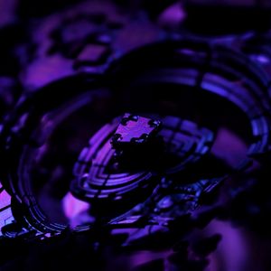 Preview wallpaper fractal, 3d, dark, purple