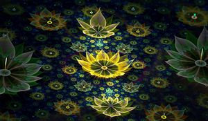 Preview wallpaper fractal, abstract, flowers