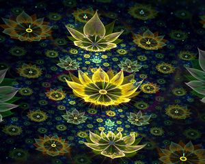 Preview wallpaper fractal, abstract, flowers