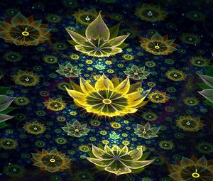 Preview wallpaper fractal, abstract, flowers