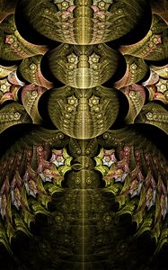 Preview wallpaper fractal, abstract, patterns, gold