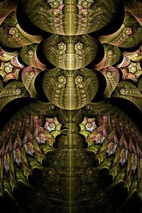 Preview wallpaper fractal, abstract, patterns, gold