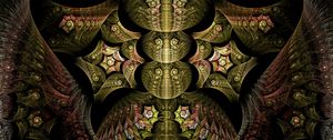 Preview wallpaper fractal, abstract, patterns, gold