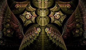 Preview wallpaper fractal, abstract, patterns, gold