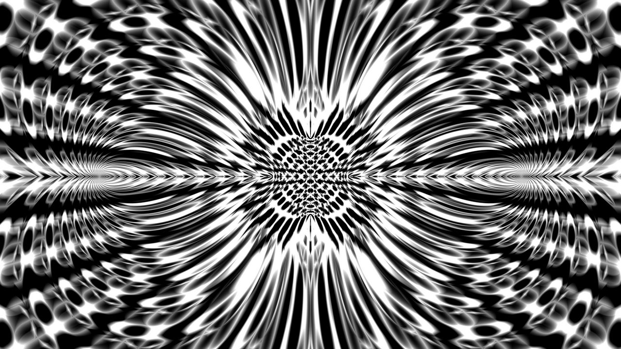 Wallpaper fractal, abstraction, black and white