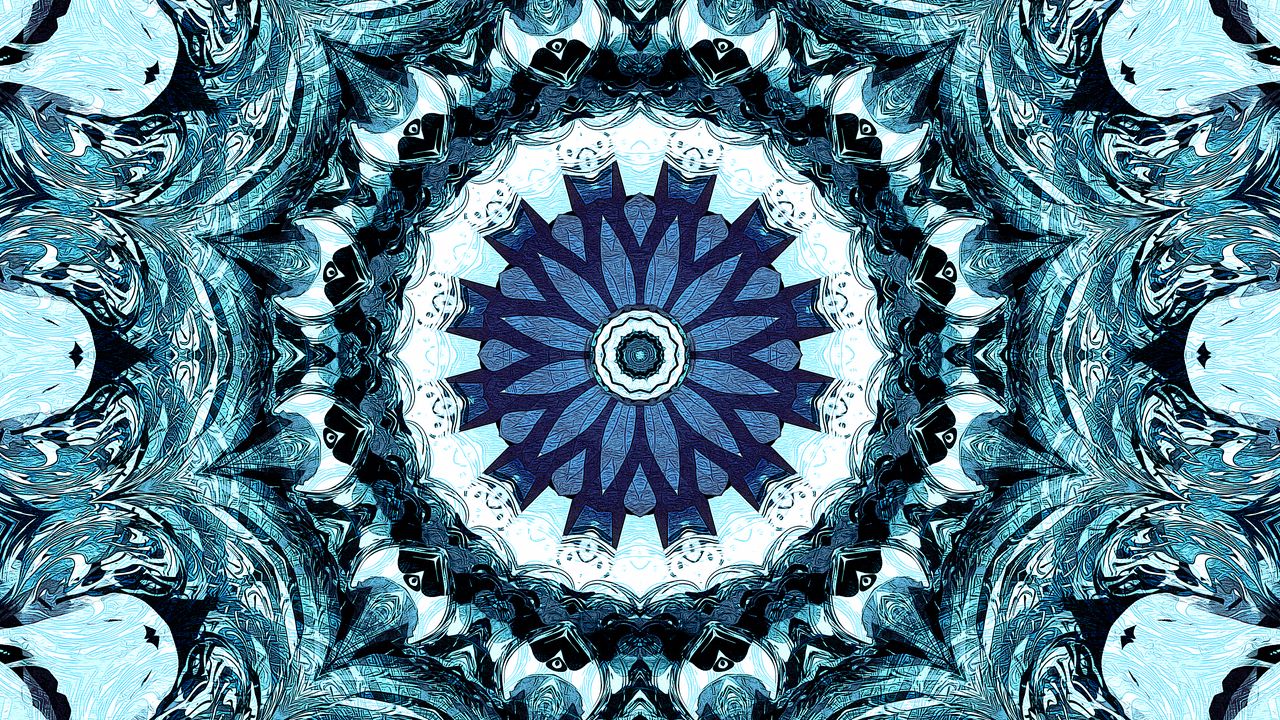 Wallpaper fractal, abstraction, blue