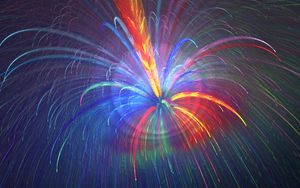 Preview wallpaper fractal, abstraction, fireworks, colorful, sparks