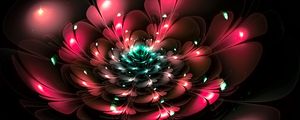 Preview wallpaper fractal, abstraction, flower, glare, glow