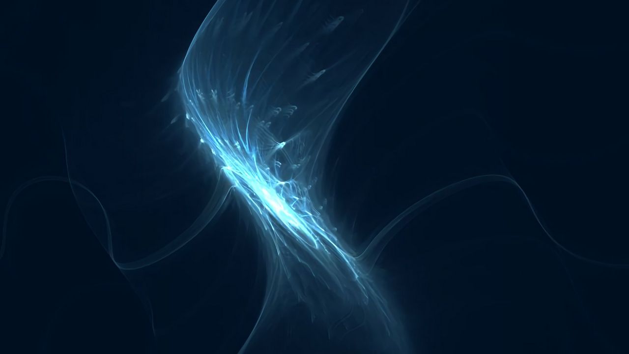 Wallpaper fractal, abstraction, glow, waves, light