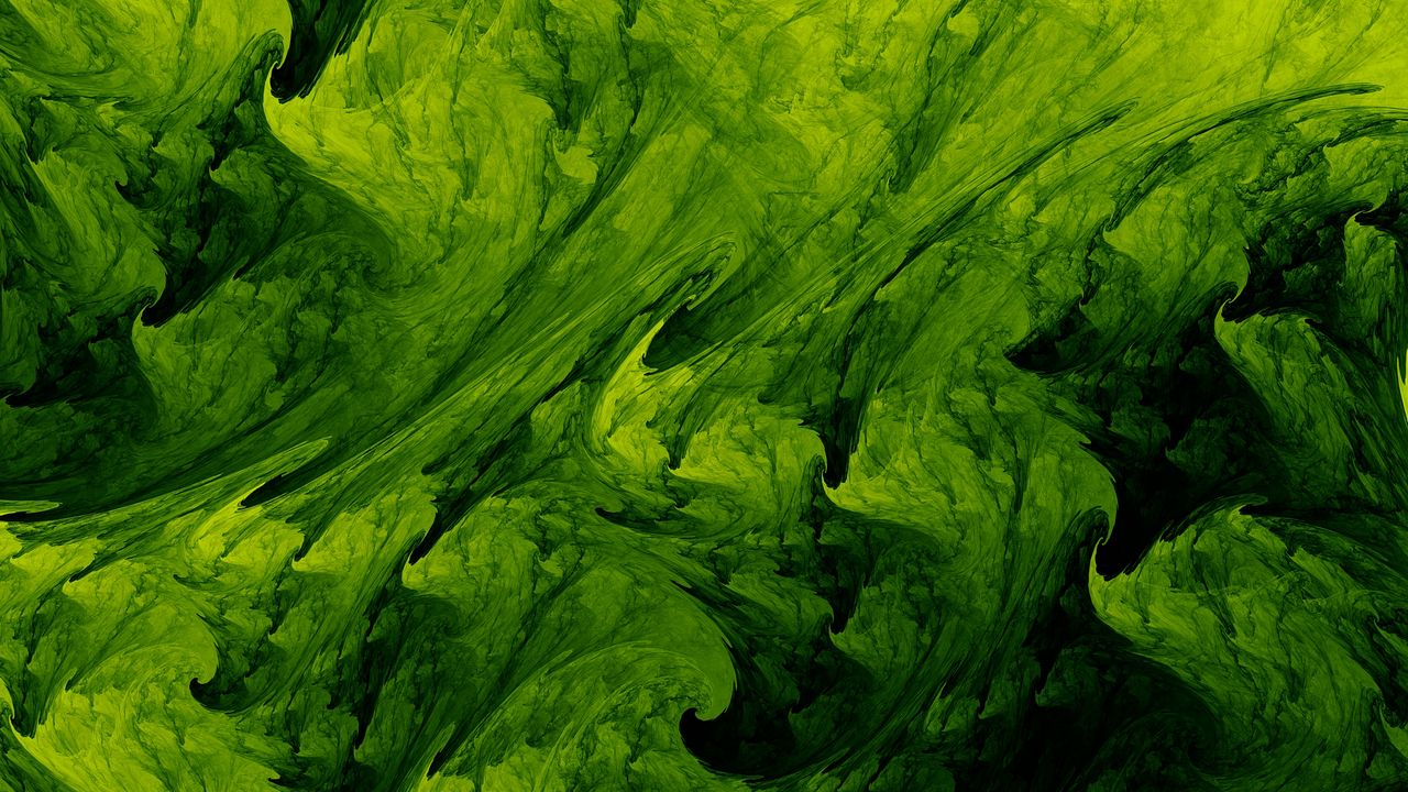 Wallpaper fractal, abstraction, green, shades, structure