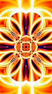 Preview wallpaper fractal, abstraction, lines, glow, orange