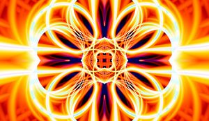 Preview wallpaper fractal, abstraction, lines, glow, orange
