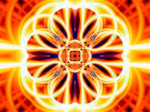 Preview wallpaper fractal, abstraction, lines, glow, orange