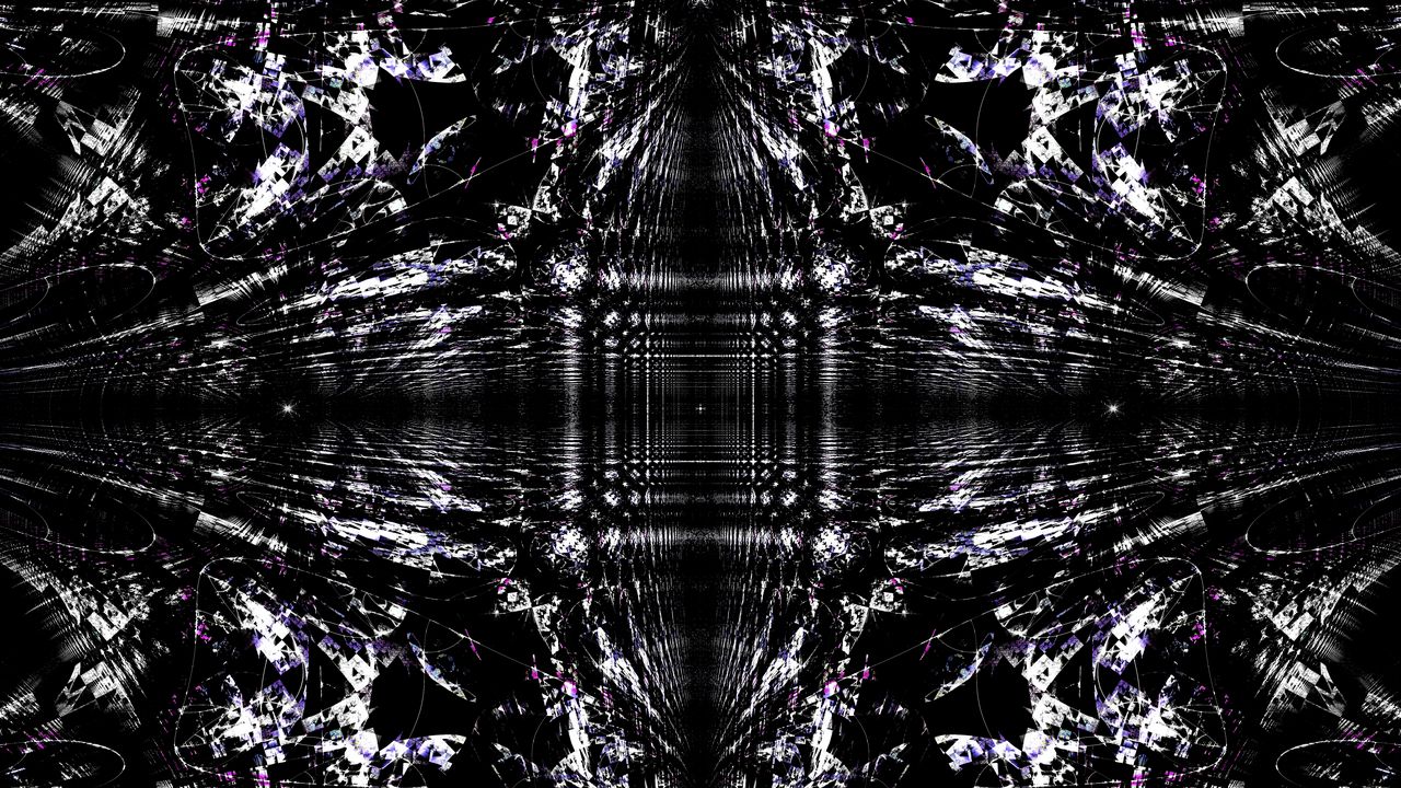 Wallpaper fractal, abstraction, pattern, bw, black