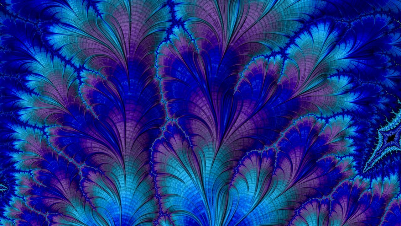 Wallpaper fractal, abstraction, pattern, blue