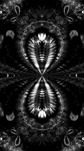 Preview wallpaper fractal, abstraction, shapes, black and white