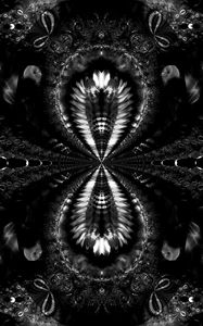Preview wallpaper fractal, abstraction, shapes, black and white
