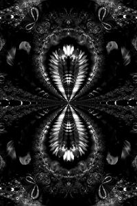 Preview wallpaper fractal, abstraction, shapes, black and white