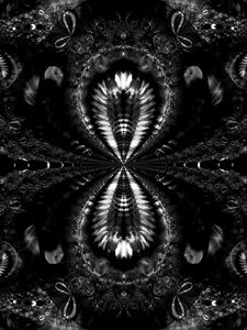 Preview wallpaper fractal, abstraction, shapes, black and white