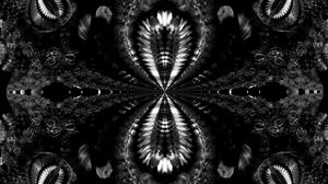 Preview wallpaper fractal, abstraction, shapes, black and white
