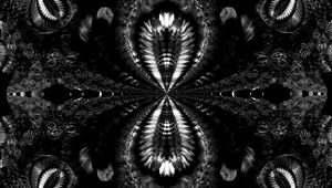 Preview wallpaper fractal, abstraction, shapes, black and white