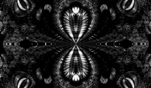 Preview wallpaper fractal, abstraction, shapes, black and white