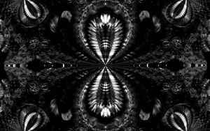 Preview wallpaper fractal, abstraction, shapes, black and white