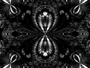 Preview wallpaper fractal, abstraction, shapes, black and white