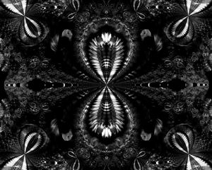 Preview wallpaper fractal, abstraction, shapes, black and white