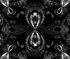 Preview wallpaper fractal, abstraction, shapes, black and white
