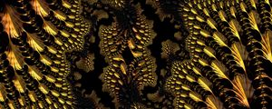 Preview wallpaper fractal, abstraction, sinuous, ornate, yellow, black