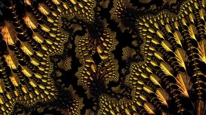 Preview wallpaper fractal, abstraction, sinuous, ornate, yellow, black